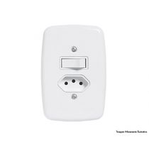 Interruptor Ideale Br 1 Simp+Tom 2P+T C/Pl 10A 250V 3215 c/12pcs