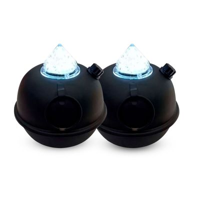 kit 2 Luminárias de Mesa Decorativa Bujãozinho de Metal a Pilha Com Led Branco Dimerizável e Alça