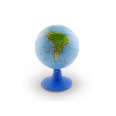 Globo Terrestre Mini Safari Animais Ilustrados Pontos Turísticos dos Países 16 CM Azul Tecnodidattica