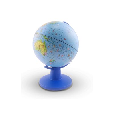 Globo Terrestre Mini Safari Animais Ilustrados Pontos Turísticos dos Países 16 CM Azul Tecnodidattica