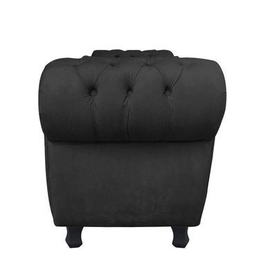 Recamier Baú Grécia 195cm Namoradeira Calçadeira Suede Preto