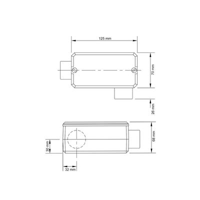 Condulete fixo 1.1/4" tipo "LL" - com tampa / rosca BSP / sem pintura