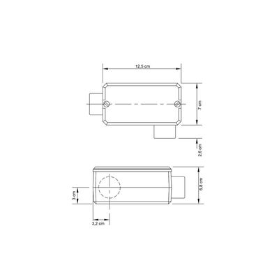 Condulete fixo 1.1/4" tipo "LL" - com tampa / rosca BSP / sem pintura