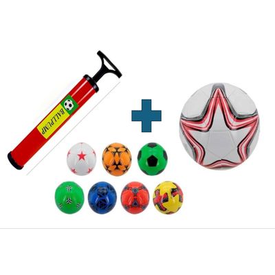 Kit Bola de Futebol Com Bomba Inflável Manual Sky