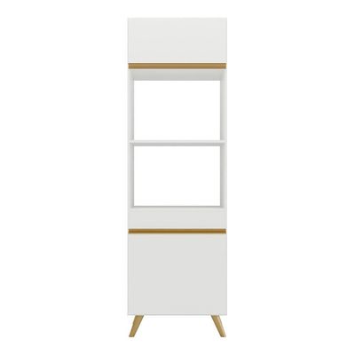 Paneleiro 2 Portas 63cm Para Forno E Microondas Veneza Multimóveis V3679 Branco/dourado