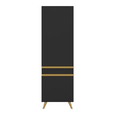 Paneleiro 2 Portas 62cm Veneza Multimóveis V3739 Preto/dourado Preto/dourado