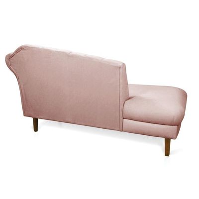 Divã Recife Veludo 165 Cm Pés Chanfrado Castanho - D'rossi Cor Rose