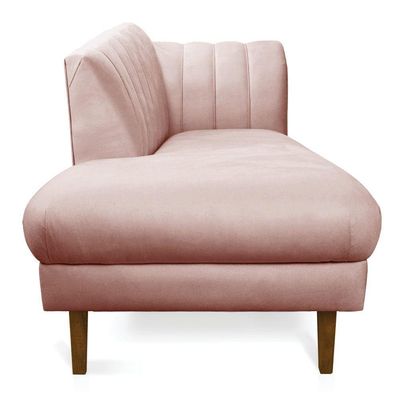 Divã Recife Veludo 165 Cm Pés Chanfrado Castanho - D'rossi Cor Rose