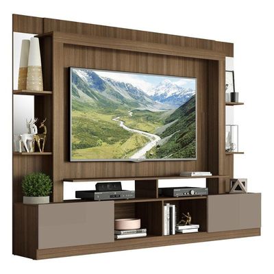 "Estante Tv 65"" Prateleiras C/ Espelho Oslo Multimóveis V3393"