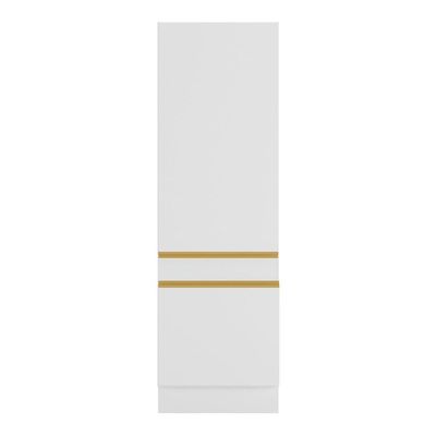 Paneleiro 2 Portas 62cm Com Rodapé Veneza Multimóveis V2119 Branco/dourado Branco/dourado