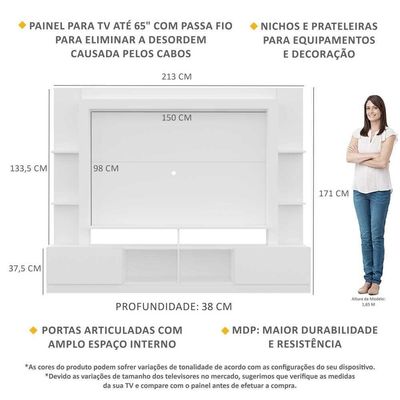 Estante Para Tv Até 65´´ Oslo Fg3395 Branca