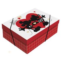 Caixa Retangular Mickey e Minnie Love Médio - Cromus