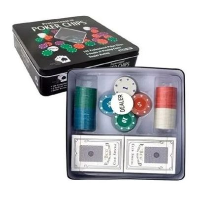 Poker Chips Profissional 100 Fichas Numerada 2 Baralho