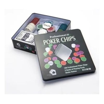 Poker Chips Profissional 100 Fichas Numerada 2 Baralho