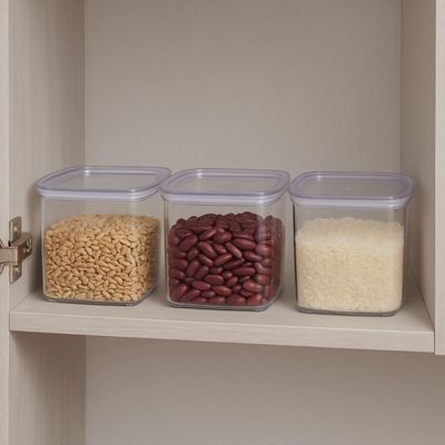 Pote Quadrado 800ml Plástico Organizador Biscoitos Grão Sementes Cinquetti