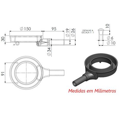 Queimador Simples Dupla Chama Fogão Industrial Ferro N1 15cm