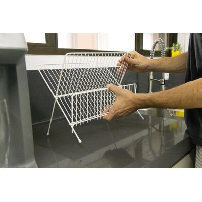 Escorredor de Louça Articulável Dobrável Branco
