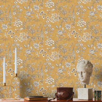 Papel de Parede Metropolitan Stories 3 Floral Amarelo 391172MS