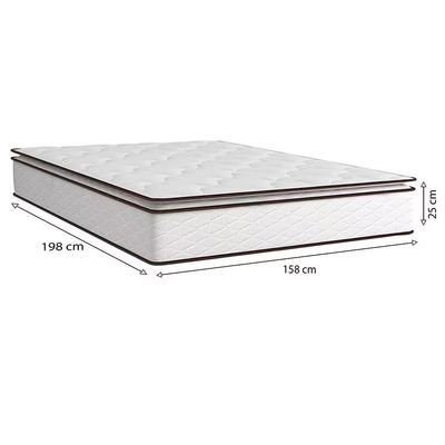Colchão Queen Size Umaflex New Itália com Molas Ensacadas e Pillow Top D26 25x158x198cm Branco com Marrom