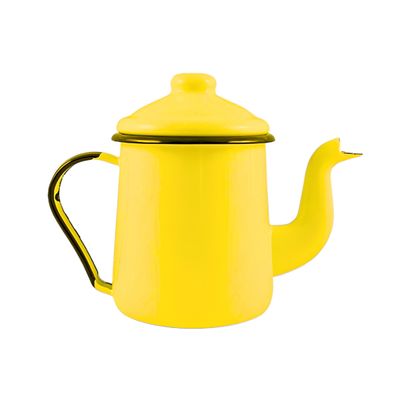 Bule Cafeteira Tradicional 12 Esmaltada Amarela - 1100 ml - Ewel, Linha Mãe Ágata