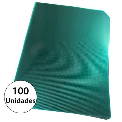 Capa para encadernação Ofício Verde PP Line 0,30mm 100un