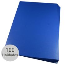 Capa para encadernação A3 Azul PP Couro 0,30mm 100un