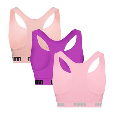 Kit 3 Tops Puma Nadador Sem Costura Feminino M / Rosa e Roxo