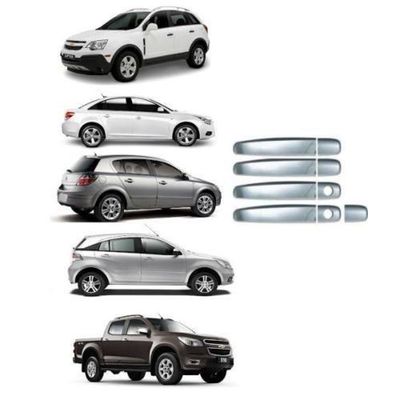 Aplique Cromado Maçaneta Chevrolet S10 Vectra Cruze Agile Captiva Sonic Tracker 4 Portas