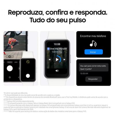 Galaxy Fit3 Display 1.6 Polegadas AMOLED Bluetooth Samsung Prata