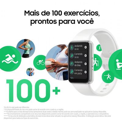 Galaxy Fit3 Display 1.6 Polegadas AMOLED Bluetooth Samsung Prata