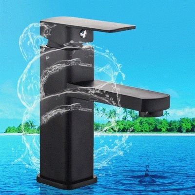 Torneira Banheiro Monocomando Misturador Lavabo Preto Baixa
