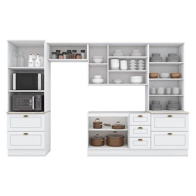 Cozinha Modulada Nova York 5 Peças Com Cristaleira Branco Hp – Henn