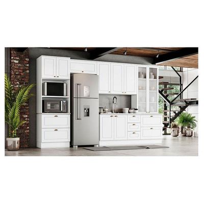 Cozinha Modulada Nova York 5 Peças Com Cristaleira Branco Hp – Henn