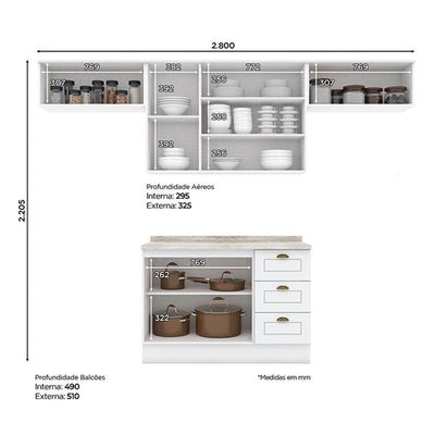 Cozinha Modulada Nova York 5 Peças Branco Hp – Henn