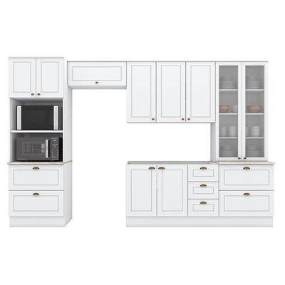 Cozinha Modulada Americana 5 Peças Com Cristaleira Branco Hp – Henn
