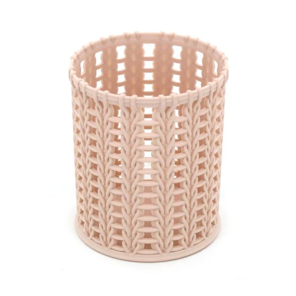 Porta Lápis Plástico Vazado Rosé