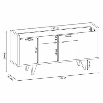 Buffet Melodia Off White Cinamomo - Hb Móveis