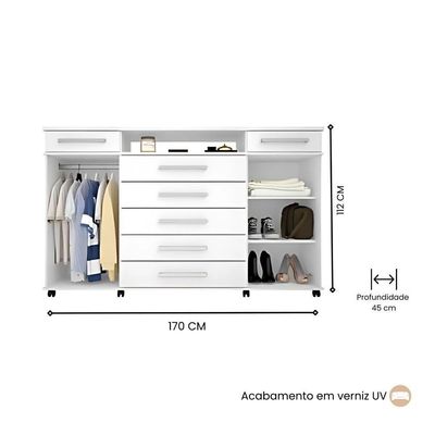 Cômoda London Branco Brilho - Demóbile