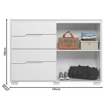 Cômoda Ambiente Texas Branco Brilho - Moval