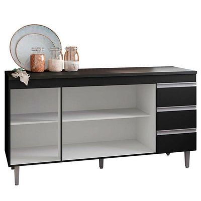 Balcão De Pia Andréia 160 Cm Preto – Ajl