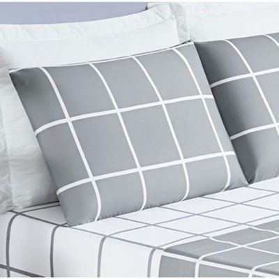 Jogo De Cama Com Lençol De Cima 200 Fios Austin Solteiro 03 Peças - Cinza