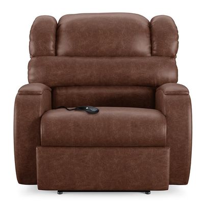 Poltrona Do Papai Reclinável Kalie Controle Power Elétrico Usb Fh9 Pu Marrom Brilho - Mpozenato