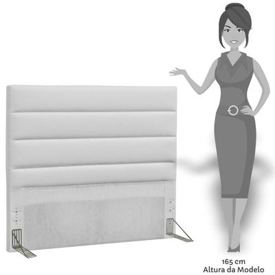 Cabeceira Casal 140cm Greta Sintético Branco - Mpozenato