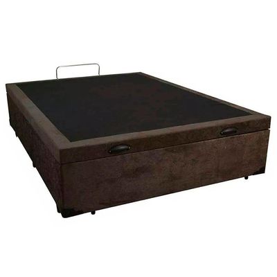 Cama Box Baú Casal Suede Serene Marrom 138x188x44