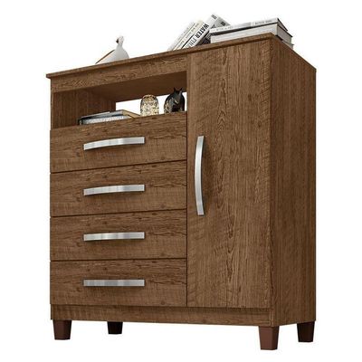 Guarda Roupa Casal Módena E Cômoda Sapateira Cannes Malbec - Incorplac