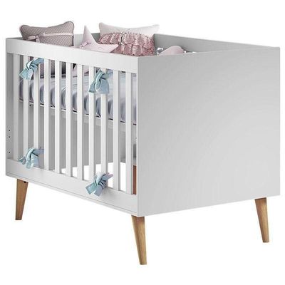 Berço Americano Ludmila E Cômoda Gran Lorena Branco Acetinado Bétula Com Colchão Gazin – Carolina Baby