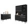 Balcão De Pia Tatiane 120 Cm E Armário Cozinha Kit Alice Ambiente Preto Fosco - Ajl