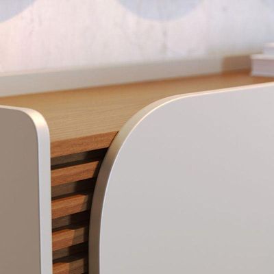 Aparador Buffet Ambiente Jurerê Off White Matte Freijó - Colibri