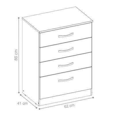 Comoda Moderna 4 Gavetas Astra Branco