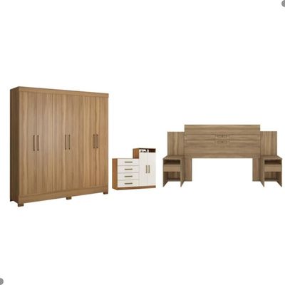 Conjunto Quarto De Casal Completo Ferrara Amendola Off-white